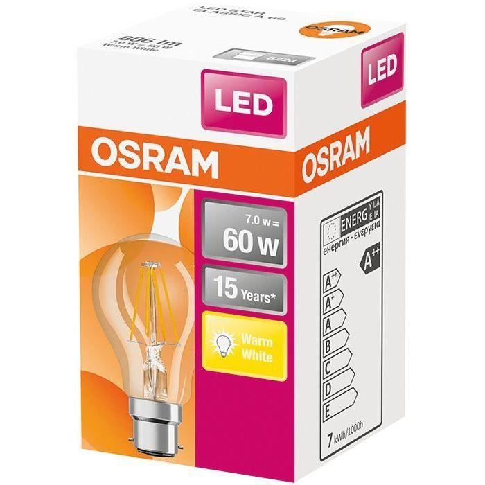 AMPOULE LED 7WATTS B22 WARM