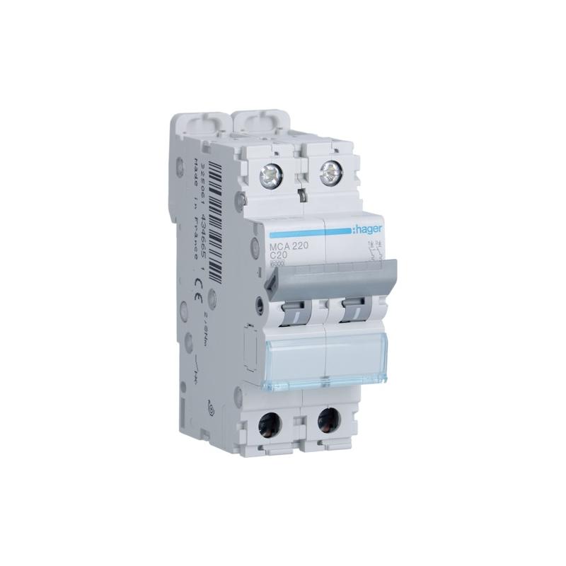 DISJONCTEUR 2P 20A HAGER