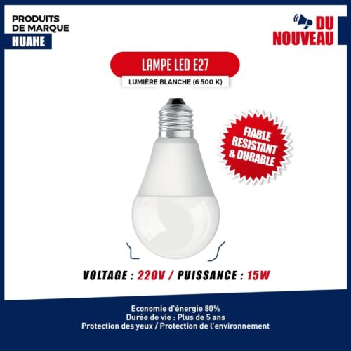 AMPOULE LED HUAHE 15W E27 BLANC
