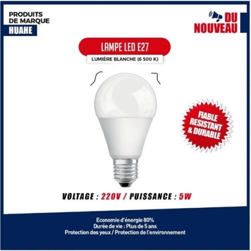 AMPOULE LED HUAHE 5W E27 BLANC