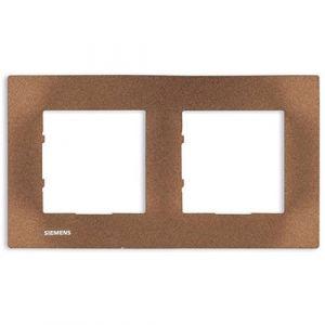 PLAQUE DOUBLE ENCASTRE PHIDIAS MARRON